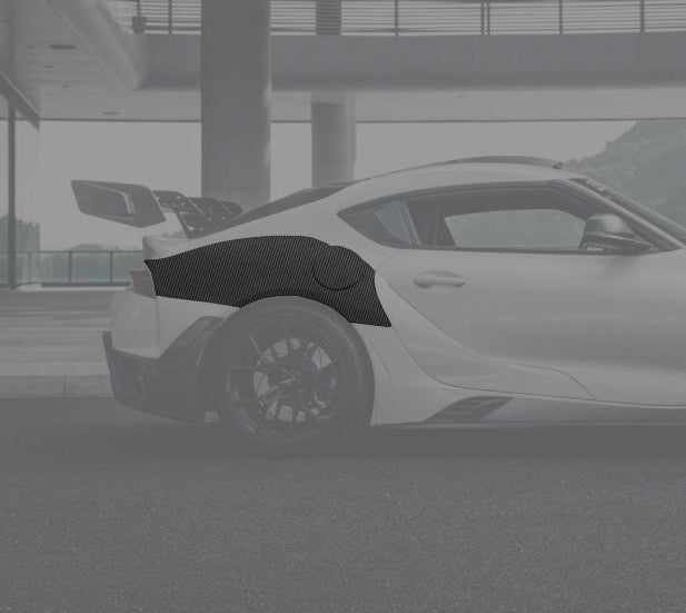 Toyota Supra MK5 A90 A91 3.0 2.0 2020 2021 2022 2023 2024 with Aftermarket Parts - Hyperion Narrow Body Flying Buttresses & Rear Bumper Valances Carbon Fiber / FRP from Robot Craftsman