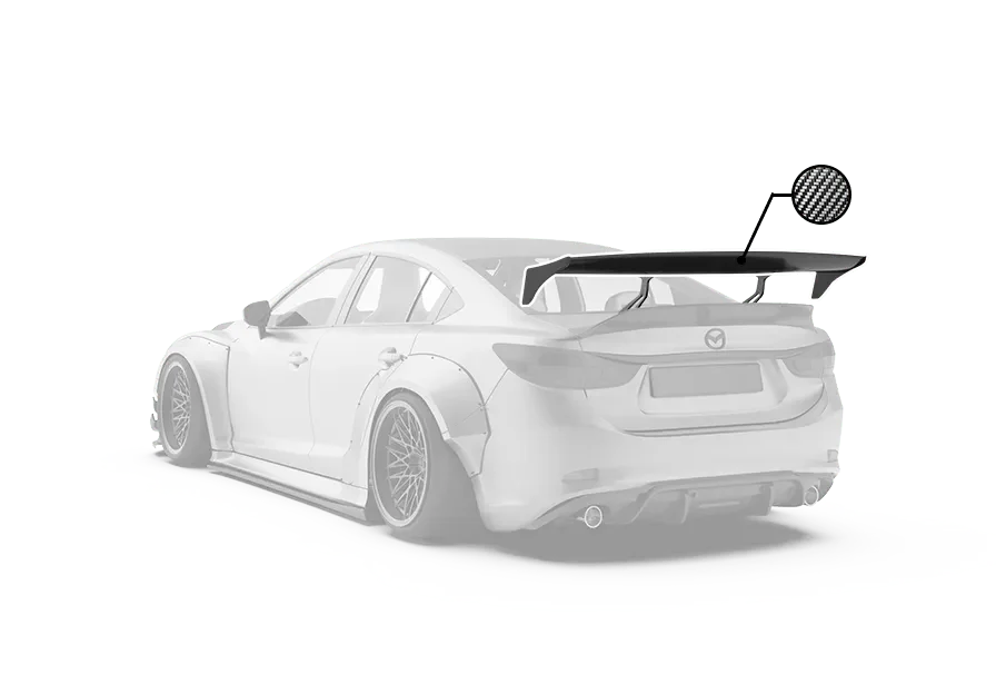 Mazda Mazda6 Sport Grand Touring Singature Carbon Edition 2014 2015 2016 2017 2018 2019 2020 2021 2022 with Aftermarket Parts - Rear Spoiler Wing Carbon Fiber / FRP from Robot Craftsman