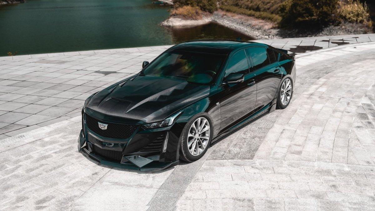 Cadillac CT5 CT5-V Blackwing Sport Premium Luxury Base 2020 2021 2022 2023 2024 with Aftermarket Parts - "PRISM" Hood Bonnet Carbon Fiber / FRP from Robot Craftsman