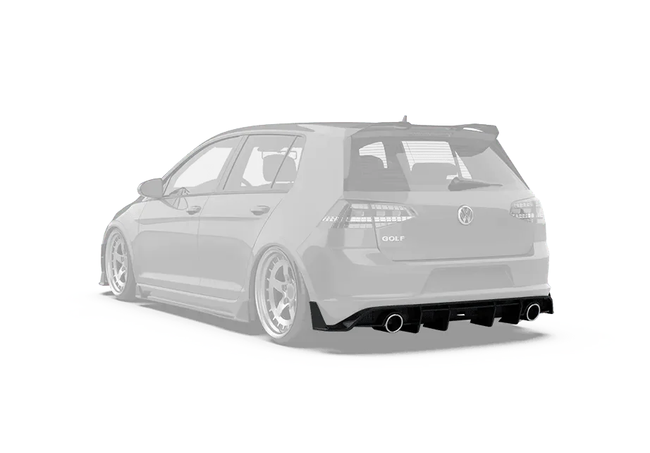 Volkswagen Golf R GTI Base MK7.5 2018 2019 2020 2021 (also suitable for Golf R and base Golf with exhaust conversion) with Aftermarket Parts - Rear Diffuser Carbon Fiber / FRP from Robot Craftsman