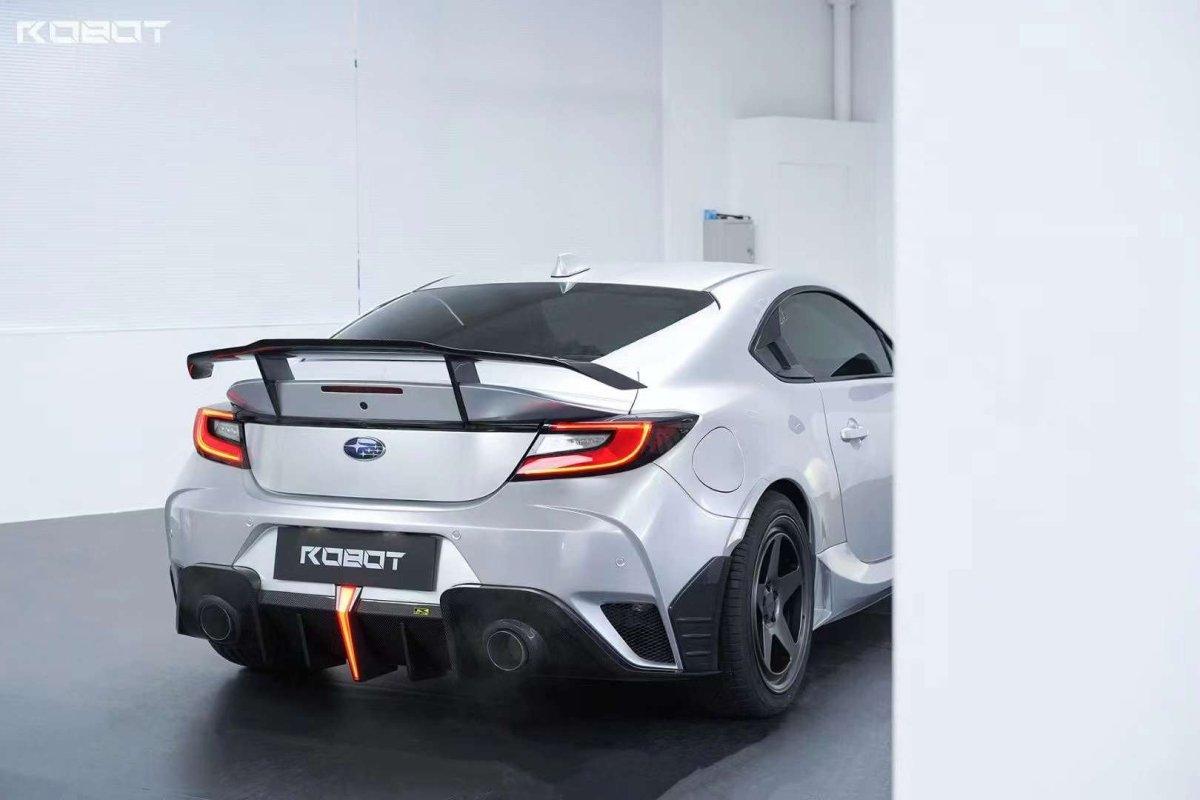 Subaru BRZ ZD8 2022 2023 2024 & Toyota GR86 ZN8 2022 2023 2024 with Aftermarket Parts - "SHINING" Rear GT Wing Carbon Fiber / FRP from Robot Craftsman
