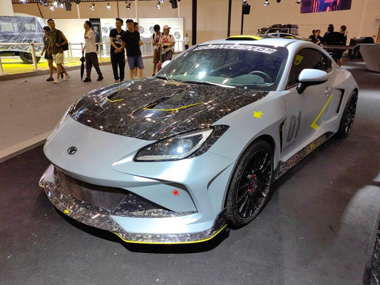 Subaru BRZ ZD8 2020 2021 2022 2023 2024 & Toyota GR86 ZN8 2020 2021 2022 2023 2024 with Aftermarket Parts - "SHINING" Widebody Front Bumper & Lip Carbon Fiber / FRP from Robot Craftsman
