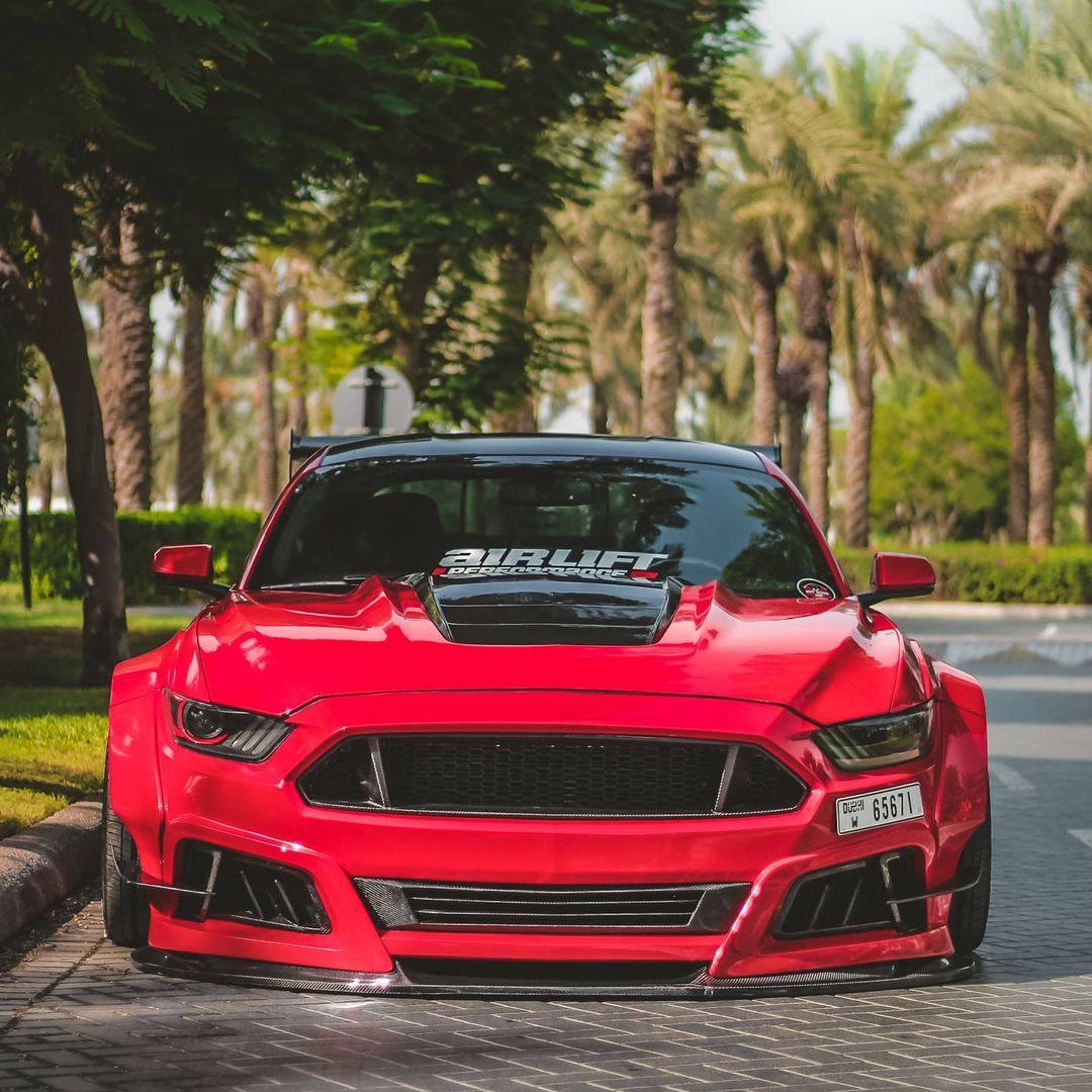 Ford Mustang Ecoboost V6 GT March1 Bullitt S550.1 S550.2 2015 2016 2017 2018 2019 2020 2021 2022 2023 with Aftermarket Parts - STORM Front Bumper Canards Carbon Fiber/FRP from Robot Craftsman