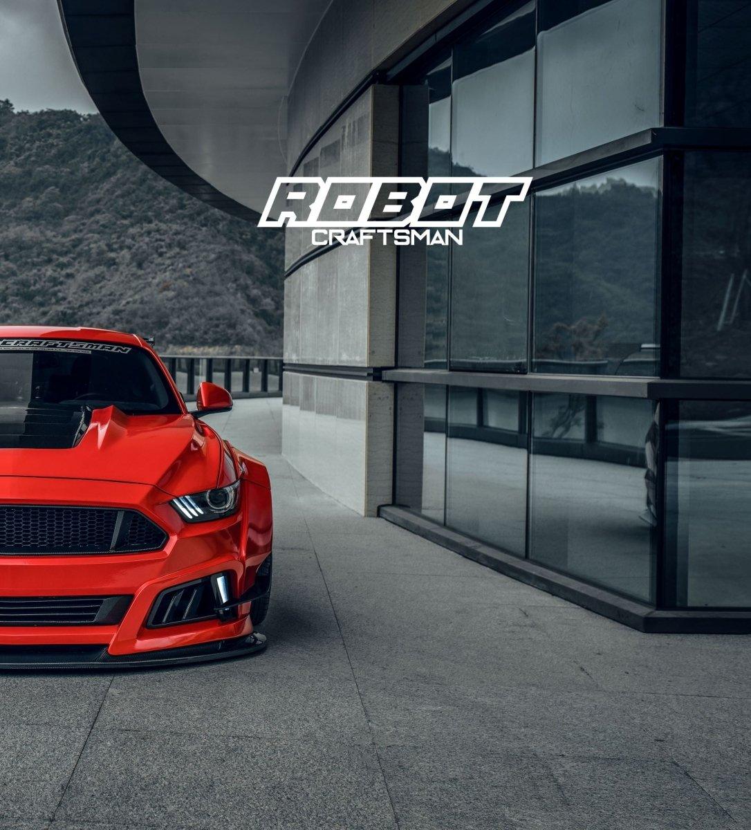Ford Mustang Ecoboost V6 GT S550.1 2015 2016 2017 & Mustang Ecoboost V6 GT March1 Bullitt S550.2 2018 2019 2020 2021 2022 2023 with Aftermarket Parts - "STORM" Widebody Fender Flares Wheel Arches & Side Skirts Carbon Fiber / FRP from Robot Craftsman