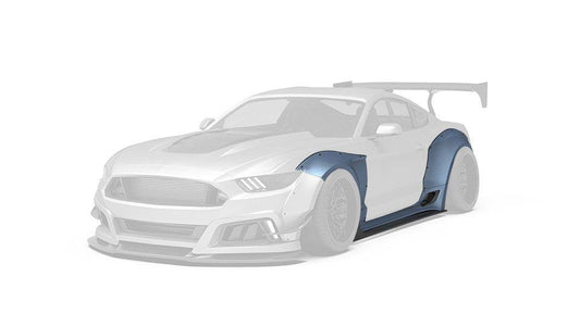 Ford Mustang Ecoboost V6 GT S550.1 2015 2016 2017 & Mustang Ecoboost V6 GT March1 Bullitt S550.2 2018 2019 2020 2021 2022 2023 with Aftermarket Parts - "STORM" Widebody Fender Flares Wheel Arches & Side Skirts Carbon Fiber / FRP from Robot Craftsman