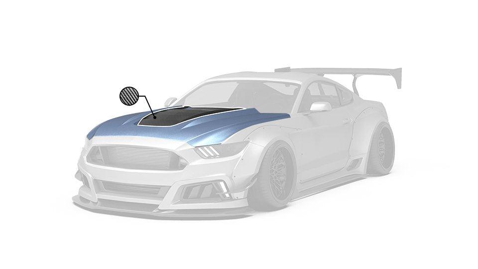 Ford Mustang Ecoboost V6 GT S550.1 2015 2016 2017 with Aftermarket Parts - STORM Hood Bonnet Carbon Fiber / FRP from Robot Craftsman
