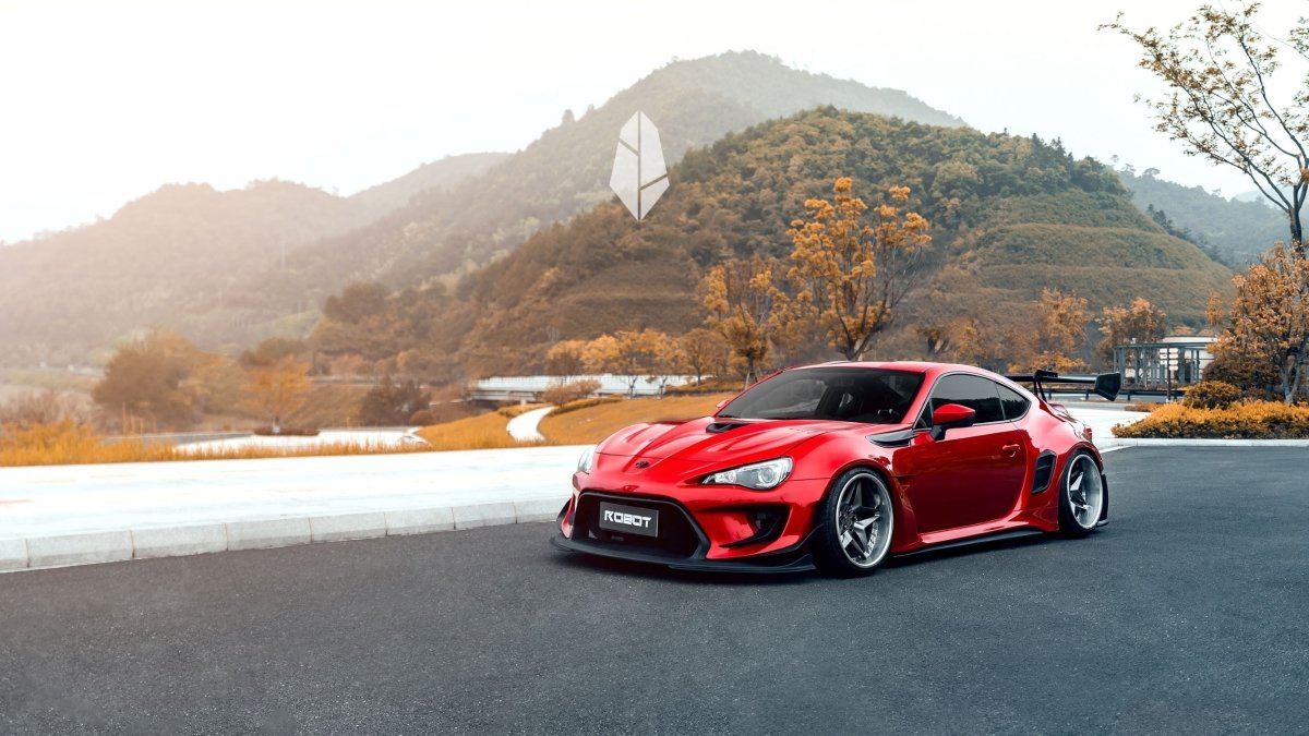 Toyota GT86 86 TRD GT SE Base ZN6 2017 2018 2019 2020 & Scion FR-S FRS ZN6 2013 2014 2015 2016 & BRZ TS Limited Premium ZN6 2013 2014 2015 2016 2017 2018 2019 2020 (compatible with ROBOT widebody kit) with Aftermarket Parts - Front Fenders Replacement & Rear Quarter Fender Flares & Side Skirts Carbon Fiber / FRP from Robot Craftsman