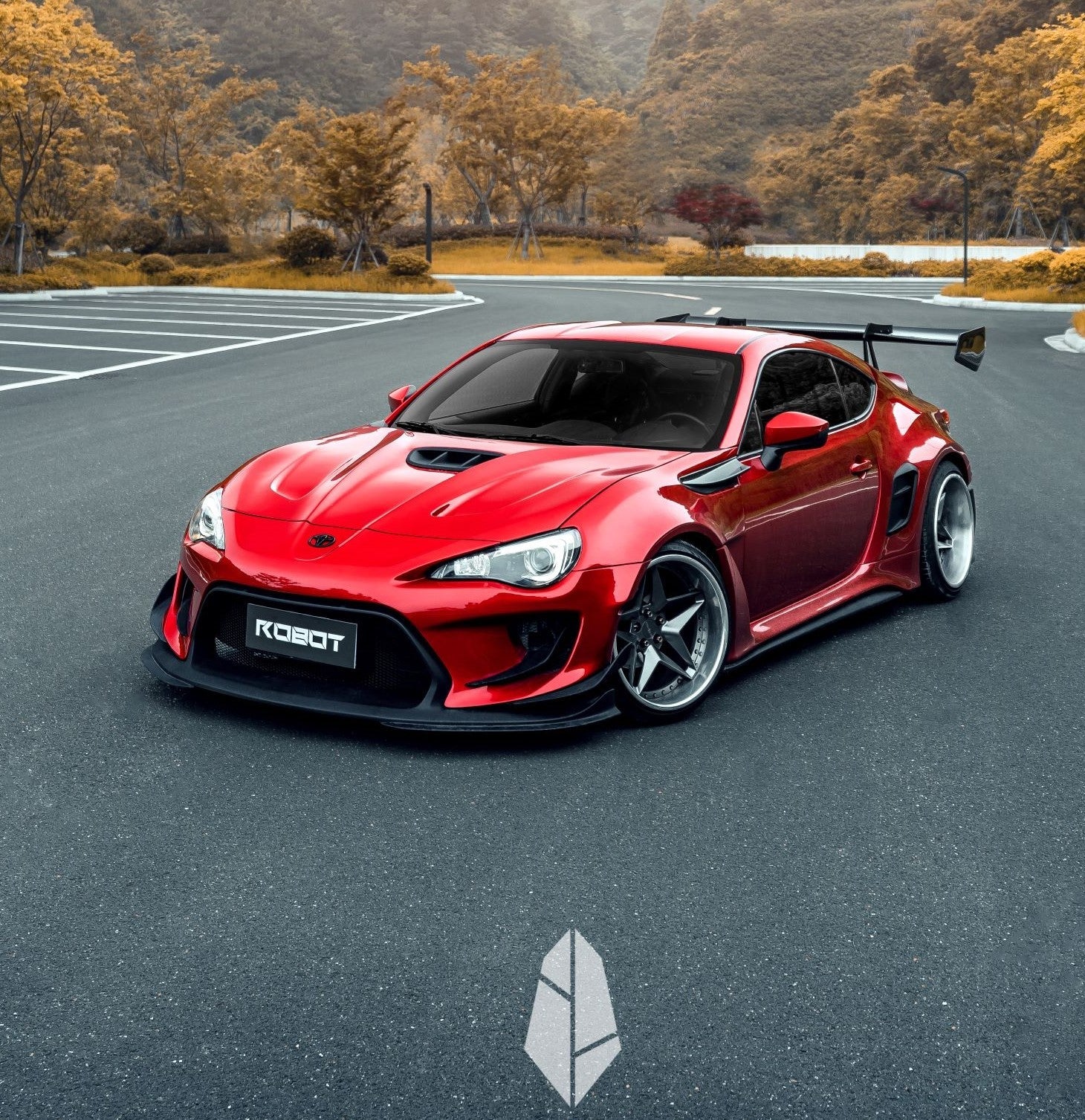 ROBOT CRAFTSMAN Carbon Fiber Front Bumper Canards For Toyota 86 Subaru BRZ  Scion FR-S