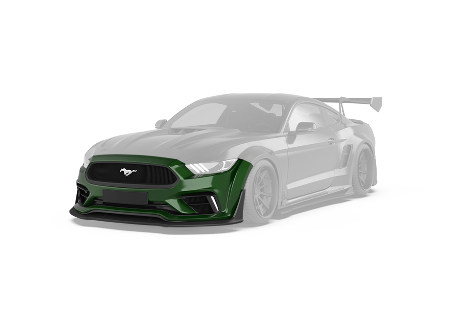 ROBOT CRAFTSMAN  "Cavalier" Widebody Front Bumper & Lip For Mustang S550.1 2015-2017 Carbon Fiber