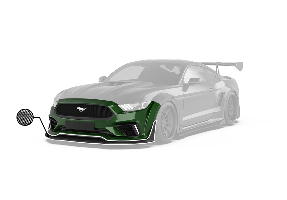 ROBOT CRAFTSMAN  "Cavalier" Widebody Front Bumper & Lip For Mustang S550.1 2015-2017 Carbon Fiber