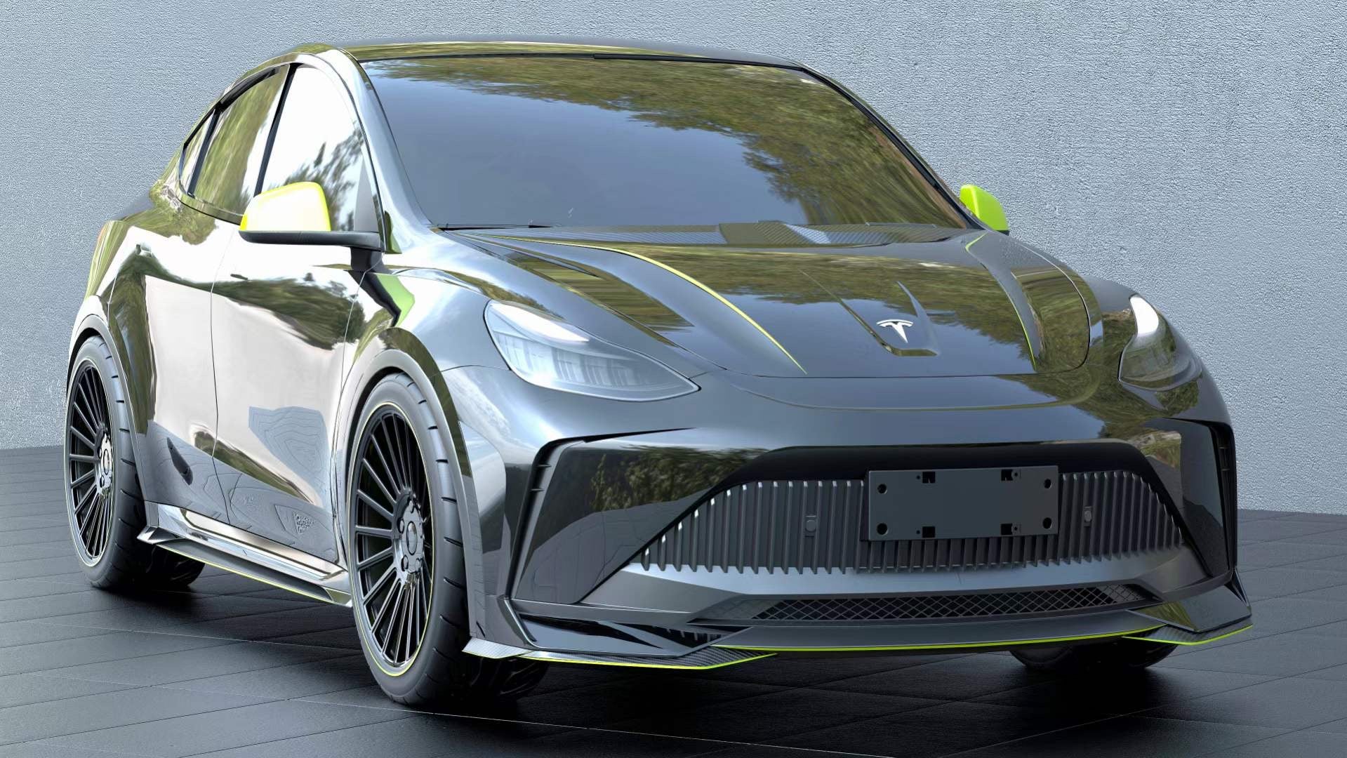 Tesla Model Y Gets A Flashy Makeover And Fake Spider Grille By