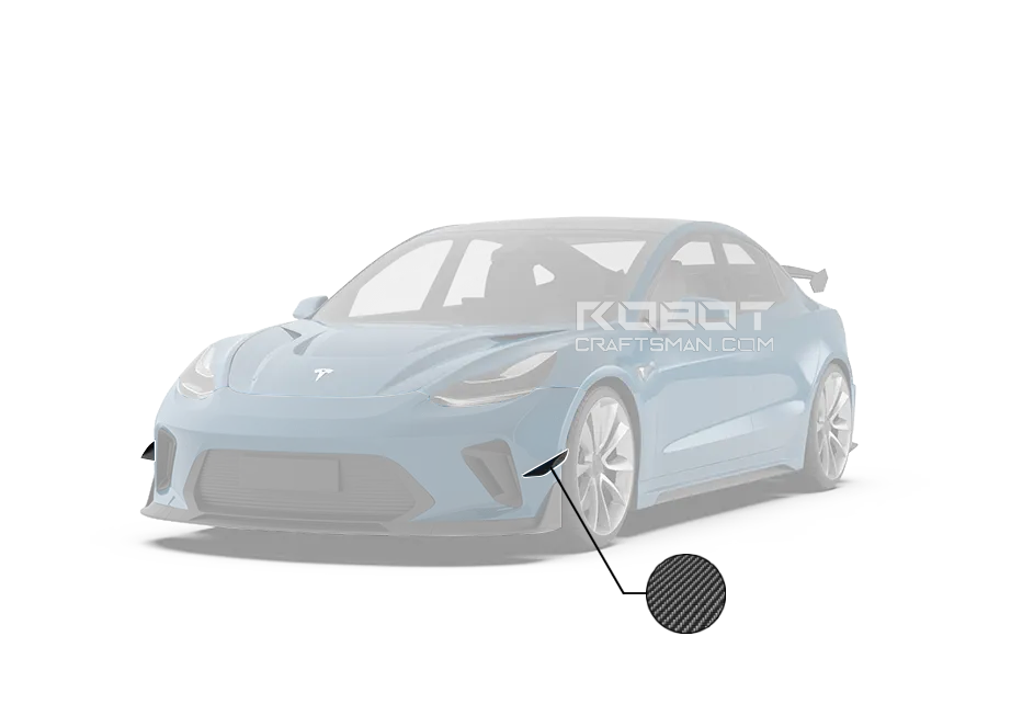 Robot Craftsman "HACKER"  Narrow Body Front Bumper Canards For Tesla Model 3