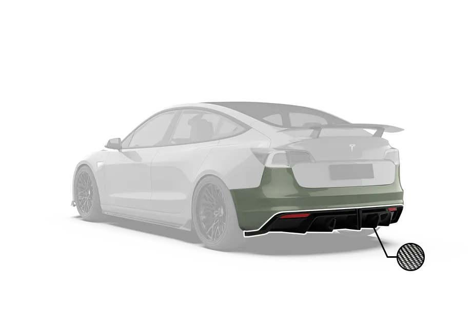 Unplugged Performance Ascension Rear Bumper and Diffuser System for Tesla  Model 3 Compra con entrega, instalación, precio asequible y garantía.