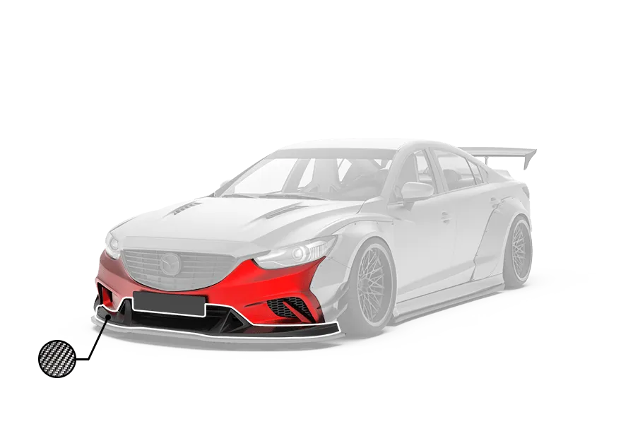 ROBOT CRAFTSMAN Mazda 6 Front Bumper & Front Lip Splitter  2014-2017 FRP Carbon Fiber
